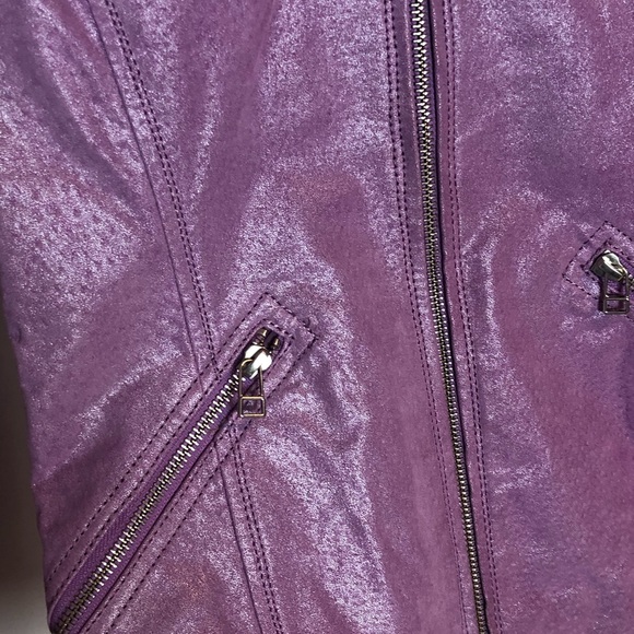 Danier Leather Purple Jacket Size XXXS - Picture 2 of 10